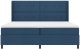 Łóżko Sprężynowe z Materacem i Niebieskim LED 200x200 cm Tkanina 7
