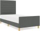 Stelaż łóżka Ciemnoszary 100x200 cm Z materiału 4