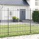 vidaXL Ogrodzenie z wygiętym w górę szczytem, szare, 5,1x1,75 m, stalowe 1