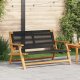 vidaXL Ławka ogrodowa Czarna 76x122x73 cm Lite drewno akacjowe 1