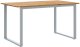 vidaXL Stół do jedzenia na zewnątrz Szary 140x80x75 cm Stal i Drewno Akacjowe 2