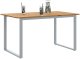 vidaXL Stół do jedzenia na zewnątrz Szary 140x80x75 cm Stal i Drewno Akacjowe 3