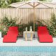 Leżaki z poduszkami 2 szt. Czerwone, z litego drewna akacjowego 3