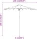 Parasol Ogrodowy Kremowy 270x260 cm Bamboo 6