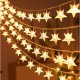 Girlanda 1.5m (10 lampek LED) USB Gwiazdki na Balkon, CIEPŁY BIAŁY 1