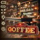 Znak Metalowy RETRO LED Fresh Brewed Coffee Forever Light 4