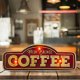 Znak Metalowy RETRO LED Fresh Brewed Coffee Forever Light 5