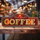 Znak Metalowy RETRO LED Fresh Brewed Coffee Forever Light 6