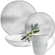 Serwis obiadowy porcelanowy MG Home Antico 24 elementy zestaw talerzy kubków dla 6 osób szary nakrapiany 1