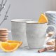 Serwis obiadowy porcelanowy MG Home Antico 24 elementy zestaw talerzy kubków dla 6 osób szary nakrapiany 2
