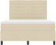 vidaXL Ramka łóżka z materacem Kremowa Tkanina 140 x 200 cm 8