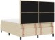 vidaXL Ramka łóżka z materacem Kremowa Tkanina 140 x 200 cm 10