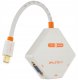 AUDA CableTime Adapter mini DisplayPort - HDMI + SVGA (D-Sub 15-pin) + DVI-I (24+5pin) Full HD (wtyk / 3x gniazdo) biały 15cm 2