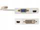 AUDA CableTime Adapter mini DisplayPort - HDMI + SVGA (D-Sub 15-pin) + DVI-I (24+5pin) Full HD (wtyk / 3x gniazdo) biały 15cm 4