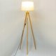Lampa Stojąca Podłogowa Stołowa E27 Trójnóg z Abażurem Beżowa z Regulacją Wysokości Clara Lumiled 4