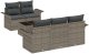 vidaXL Zestaw sof ogrodowych Zestaw 6 Szary Rattan, poliester 2