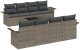 vidaXL Zestaw Sof Ogrodowych 7 Elementów Szary Rattan, Poliester 2