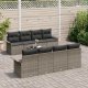 vidaXL Zestaw Sof Ogrodowych 7 Elementów Szary Rattan, Poliester 3