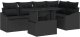 vidaXL Zestaw sof ogrodowych 6 szt. Czarny Rattan, Poliester 2