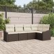 vidaXL Zestaw Sofy Ogrodowej Zestaw 5 Brązowy, Kremowy Rattan, Poliester 1
