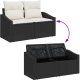 vidaXL Zestaw Sofy Ogrodowej Zestaw 3 Czarny Rattan Sofa na Zewnątrz 8