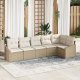 vidaXL Sofa ogrodowa Zestaw 6 Beżowy Rattan, Poliester Sofa na zewnątrz 1