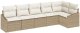 vidaXL Sofa ogrodowa Zestaw 6 Beżowy Rattan, Poliester Sofa na zewnątrz 1