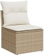 vidaXL Sofa ogrodowa Zestaw 6 Beżowy Rattan, Poliester Sofa na zewnątrz 4