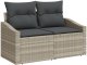 vidaXL Zestaw sofy ogrodowej Zestaw 8 cz. Szary Rattan Sofa ogrodowa 4
