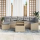 vidaXL Zestaw sof ogrodowych Zestaw 8 Beżowy i szary Rattan i tkanina 3