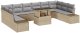 vidaXL Zestaw Sof Ogrodowych 11 elementów Beżowy, Szary Rattan, Poliester 2