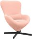 vidaXL Fotel jajko Różowy z tkaniny przypominającej wełnę 2