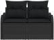 vidaXL 2-osobowa sofa ogrodowa z miejscem do przechowywania i poduszkami czarny polirattan 4