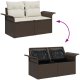 vidaXL 2-osobowa sofa ogrodowa z miejscem na przechowywanie i poduszkami brązowa polirattan 9