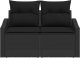 Sofa ogrodowa 2-osobowa vidaXL z pojemnikiem i poduszkami czarna polirattan 4