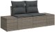 vidaXL 2-osobowa sofa ogrodowa z schowkiem i poduszkami szary rattan w technologii poliwęglanowej 1