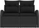 vidaXL Sofa ogrodowa 2-osobowa z poduszkami czarna z polirattanu 5