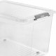 Box with lid on wheels clipbox Leo 59x38x35 5cm 56L transparent 4052396109788 4