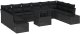 vidaXL Zestaw Sof Ogrodowych 11 Części Czarny Polirattan 2