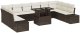 vidaXL Zestaw Sof Ogrodowych 11 Elementów Brązowy i Kremowy 2