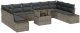vidaXL Zestaw sofy ogrodowej Zestaw 11 elementów Szary Rattan 2