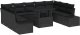 vidaXL Zestaw Sof Ogrodowych Zestaw 10 Czarny Rattan, Tkanina 2