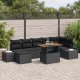 vidaXL Zestaw Sofa Ogrodowa Zestaw 8 Czarny Polirattan, Stal, Drewno 1