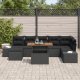 vidaXL Zestaw Sofa Ogrodowa Zestaw 8 Czarny Polirattan, Stal, Drewno 3