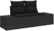 vidaXL Zestaw Sofa Ogrodowa Zestaw 8 Czarny Polirattan, Stal, Drewno 4