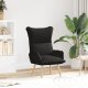 vidaXL Relaksujący Fotel Czarna Tkanina 1