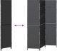 vidaXL Przesłona Pokojowa 3 Panele Składana Czarna 146x180 cm Poli Rattan 9