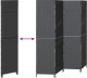 vidaXL Dzielnik pokoju 4 panele składany czarny 195x180 cm z polirattanu 9