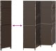 vidaXL VidaXL Przegroda Pokojowa 4 Panele Składana Brązowa 195x180 cm z Polirattanu 9