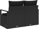 vidaXL 2-osobowa sofa ogrodowa z poduszkami czarna z polirattanu 4